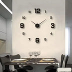 Reloj de Pared 3D Moderno sin Marco, Adhesivo de Espejo para Decoración del Hogar, Oficina, Hotel, Restaurante, Escuela