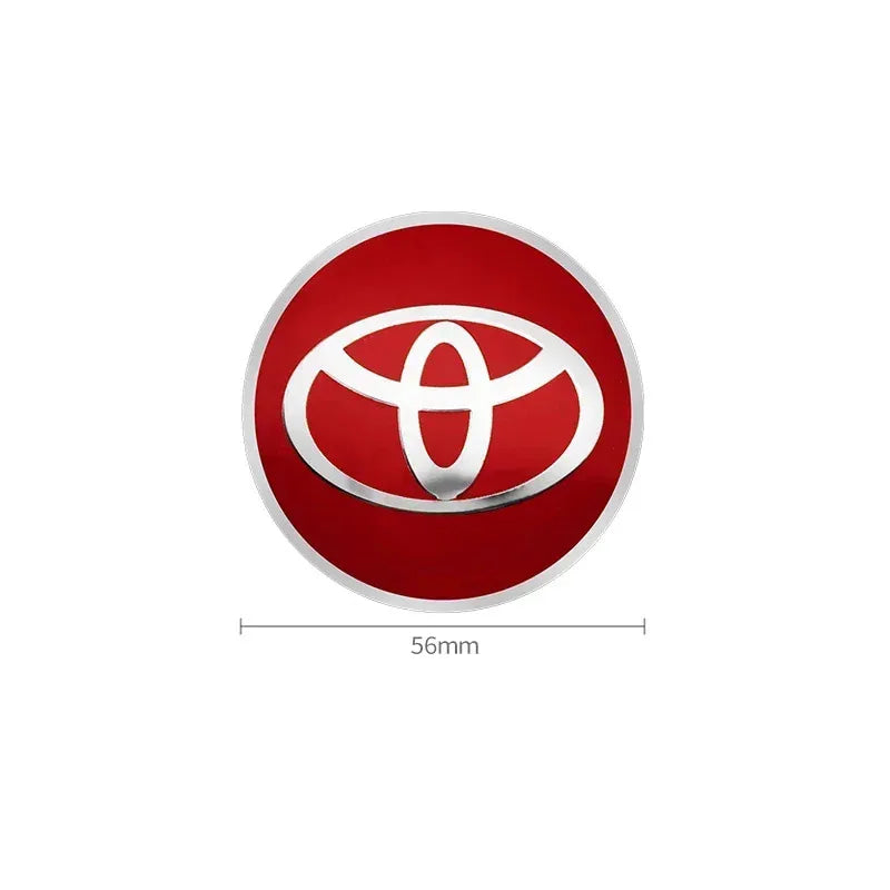 4pcs 56mm Car Styling Wheel Center Hub Caps Stickers Badge Emblem Decoration Decal For Toyota Corolla Auris Yaris CHR Rav4 Hilux