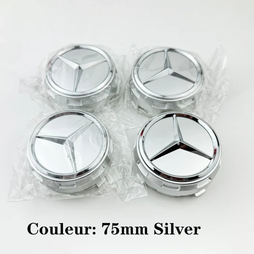 Car silver Red 4pcs 75mm Wheel Center Hub Caps 4Pcs For Mercedes Benz AMG A0004000900 W212 W205 W204 W211 W213 Accessories