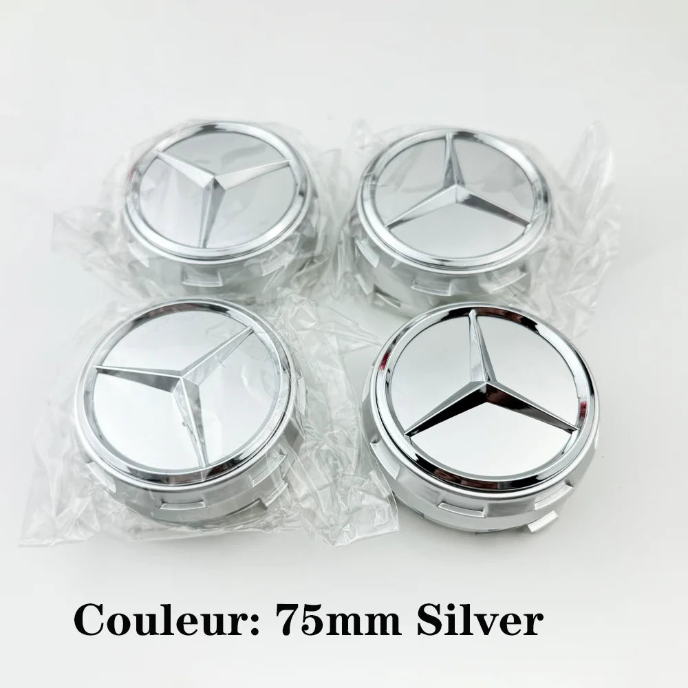Car silver Red 4pcs 75mm Wheel Center Hub Caps 4Pcs For Mercedes Benz AMG A0004000900 W212 W205 W204 W211 W213 Accessories