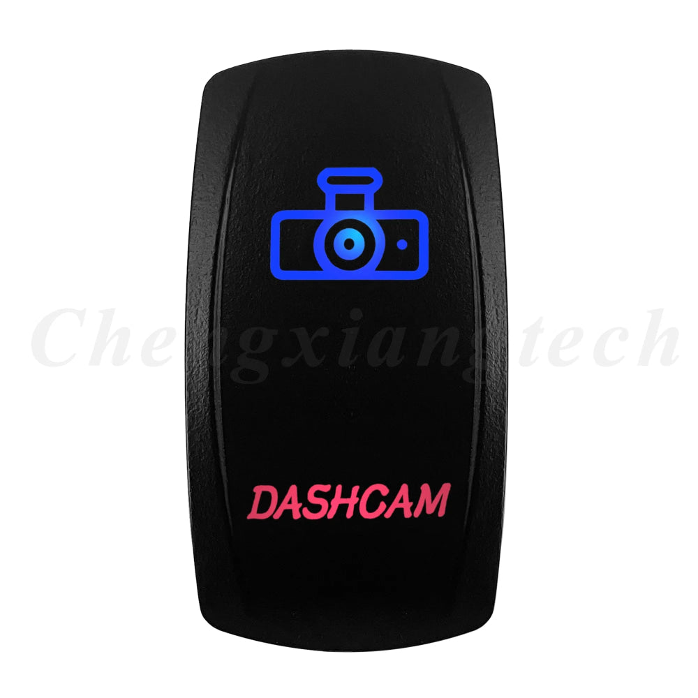 Waterproof 5 Pins SPST On/Off Rocker Switch Blue & Red Led 20A/12V 10A/24V Toggle Switch GPS for Cars,Trucks, RVs, Boats
