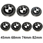 7Pcs 82mm 74mm 68mm 45mm Used For The 50th Anniversary Of BMW/new Black And White Badge ABS Badge For Wheel Rim And Hub Cap