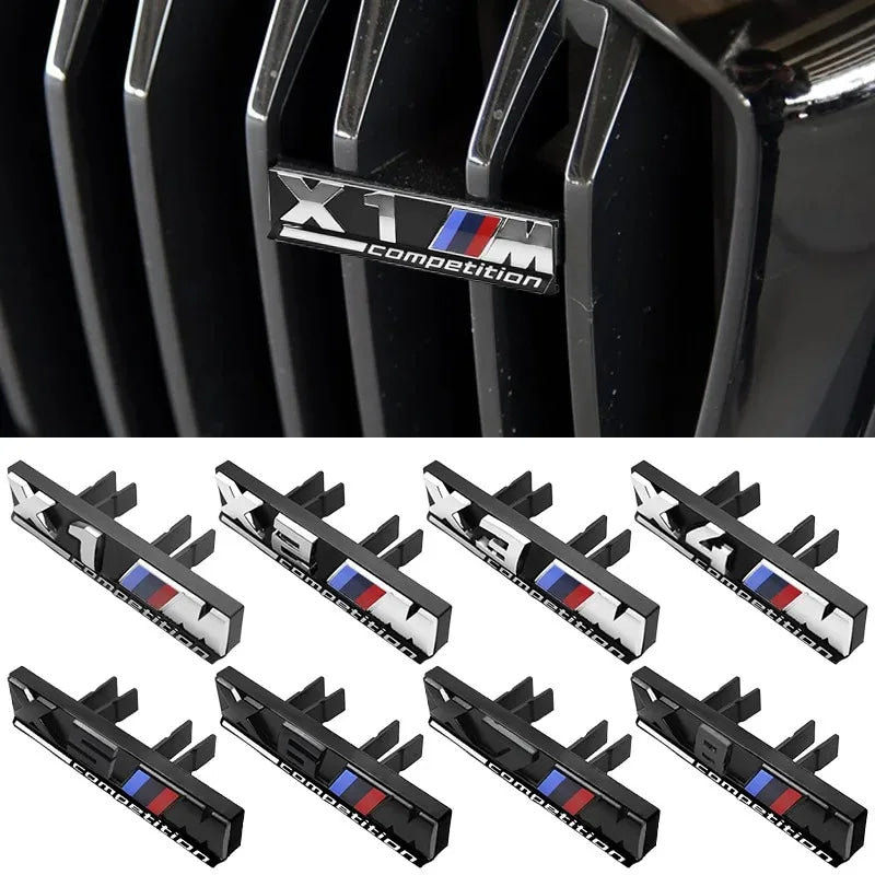 For BMW M M2 X3 M4 X5M M6 M7 F48 G01 E84 E83 F39 F10 F30 3D ABS M Logo Car Front Grille Badge Sticker Auto Badge Accessories