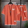 2026 Men's summer suit high quality round neck men's T-shirt 2 pieces shorts running quick dry leisure quick dry.