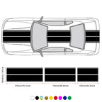 Car Stickers 6pcs Kit, Full Body Vinyl Decals, Racing Stripe Design for Roof Hood Door Exterior Car Modification (Multicolor)
