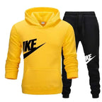 Men's casual sports suit, fashion new men's and women's sports hoodie + pants 2 sets, autumn and winter warm sportswear suit