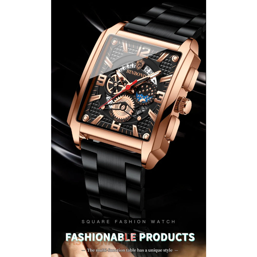 BINBOND Luxury quartz wristwatches luminous waterproof auto date chronograph men's watch business sport fashion casual reloj