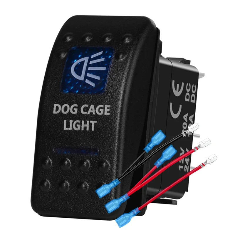 12v/24v Blue Led Light 5 Pin On Off SPST Rocker Switch 7 Pin On Off On ARB Carling Style Car Boat Waterproof Push Switch