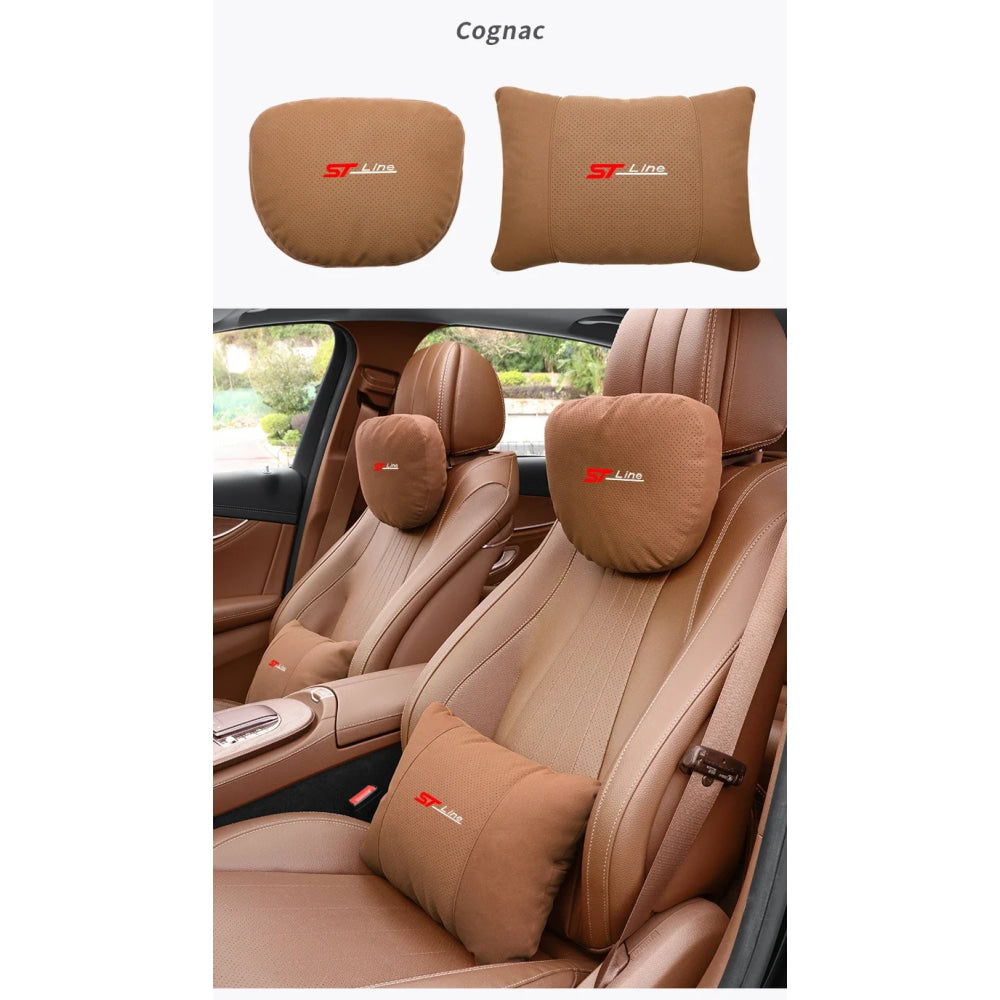 For Ford STline Focus Mondeo Explorer Edge Fiesta Fusion Kuga Escape Auto Headrest Neck Support Lumbar Cushion Soft Neck Pillow