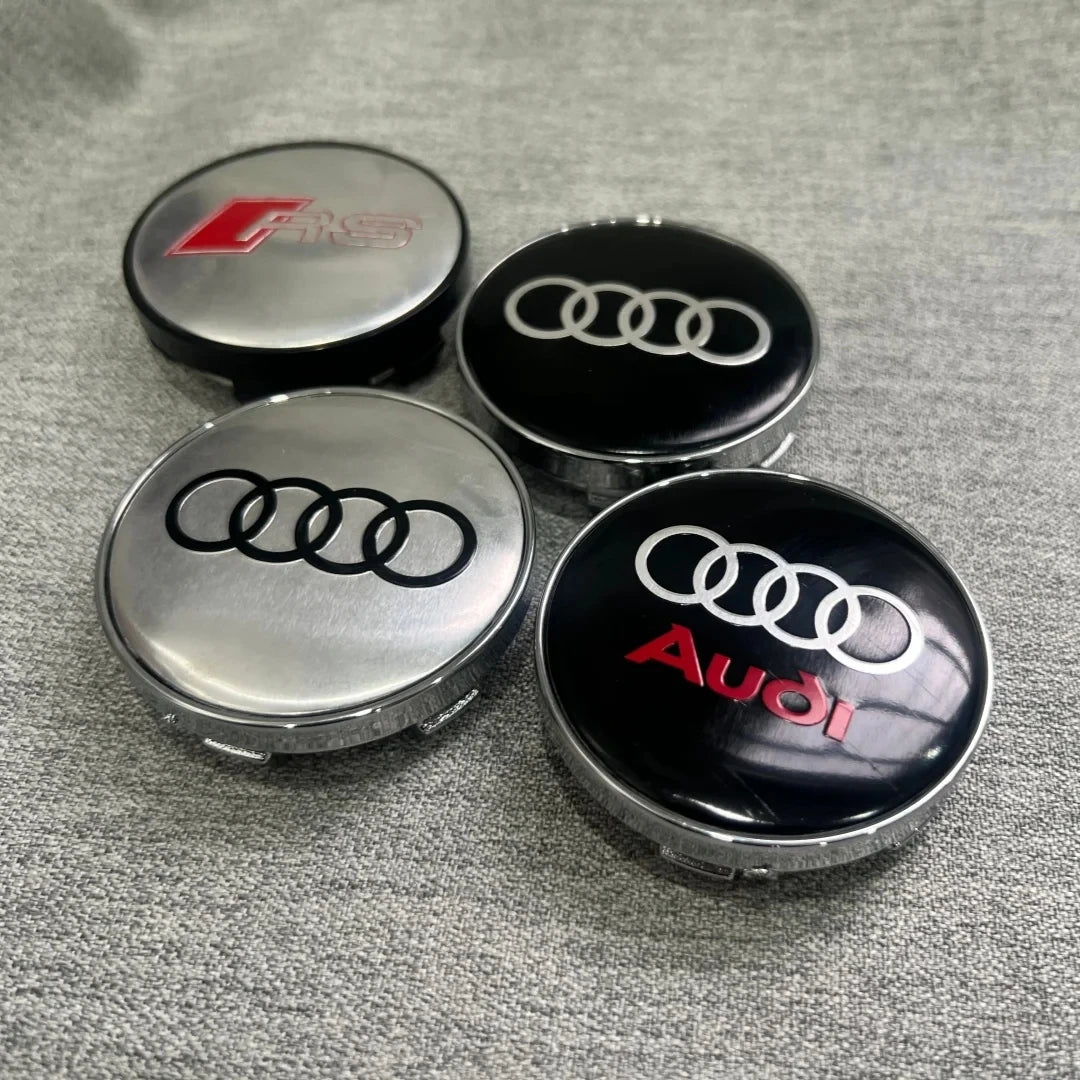 4Pcs 60mm Car Center Wheel Hub Cover Tire Cap For Audi Sline A1 A2 A3 A4 A5 A6 A7 A8 Q1 Q2 Q3 Q4 Q5 Q6 Q7 Q8 TT Auto Accessories