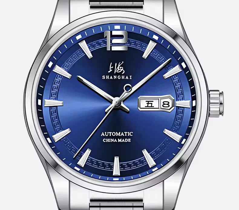 Shanghai Watch Business Men's Mechanical Watches 39mm Automatic Wristwatch 316L Stainless Steel Sapphire Glass reloj hombre 706