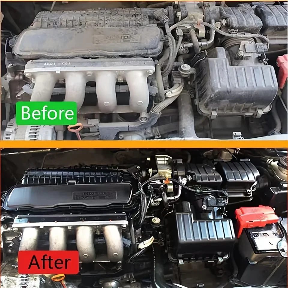 Limpiador de bahía de motor de coche, potente producto de limpieza descontaminante para compartimento de motor, producto de pulido y limpieza de coche