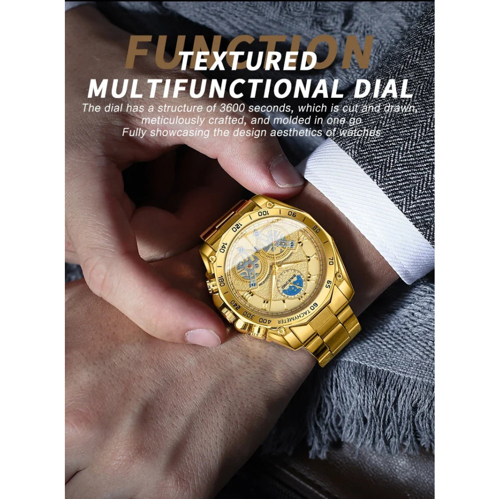 BINBOND Luxury Men Quartz Watches Fashion Concept Decorative Dial Casual Military Sports Wristwatch Waterproof Men's Clock