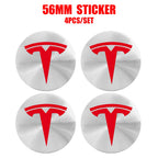 Hot 4pcs 56mm Car Wheel Center Hub Stickers Cap Emblem Cover Tesla Model 3 Model S Model X Y Juniper Roadster Wye Accessories
