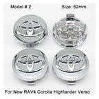 4Pcs 57/62mm Car Wheel Center Hub Cap Rim Cover For Toyota Corolla RAV4 LEVIN Yaris C-HR Camry Prado Prius Car Auto Accessories