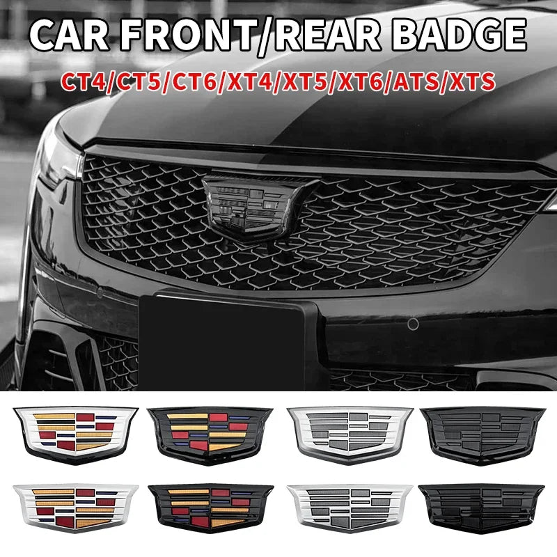 1pcs 3D ABS Car Front Grille Center Emblem Badge Rear Trunk Sticker Accessories For Cadillac CT4 CT5 CT6 XT4 XT5 XT6 XTS ATS