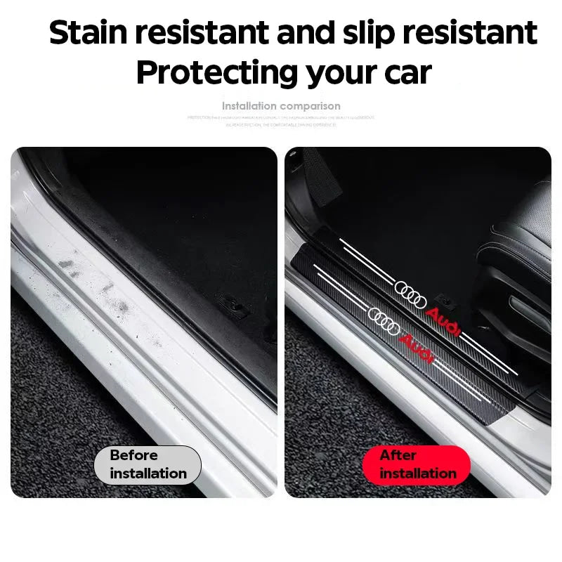 Car Door Trunk Sill Protective Strip Threshold Anti Scratch Sticker for Audi sline A4 B7 B8 B9 A3 8P 8V 8L A5 A6 Q3 Accessories