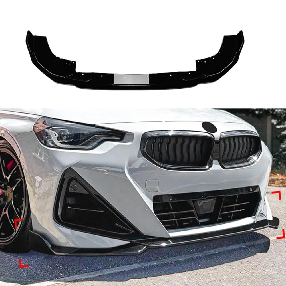 For BMW 2 Series G42 220d 218i 220i 230i M240i xDrive Coupe M Sport 2022-2025 Front Bumper Lip Splitter Spoiler Car Bodykit