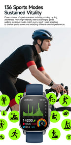2026 New Model Uric Acid & Lipid Health Analysis Smart Watch Men ECG+PPG Bluetooth Call 2.01-inch Flashlight Smartwatch Women