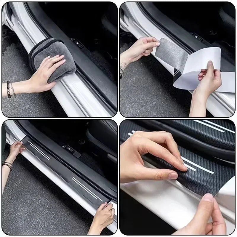1/4/5Pcs Carbon fiber automotive parts car threshold stickers For Lexus F SPORT IS250 IS200 CT200h GS300 LS430 RX450h ERX400h
