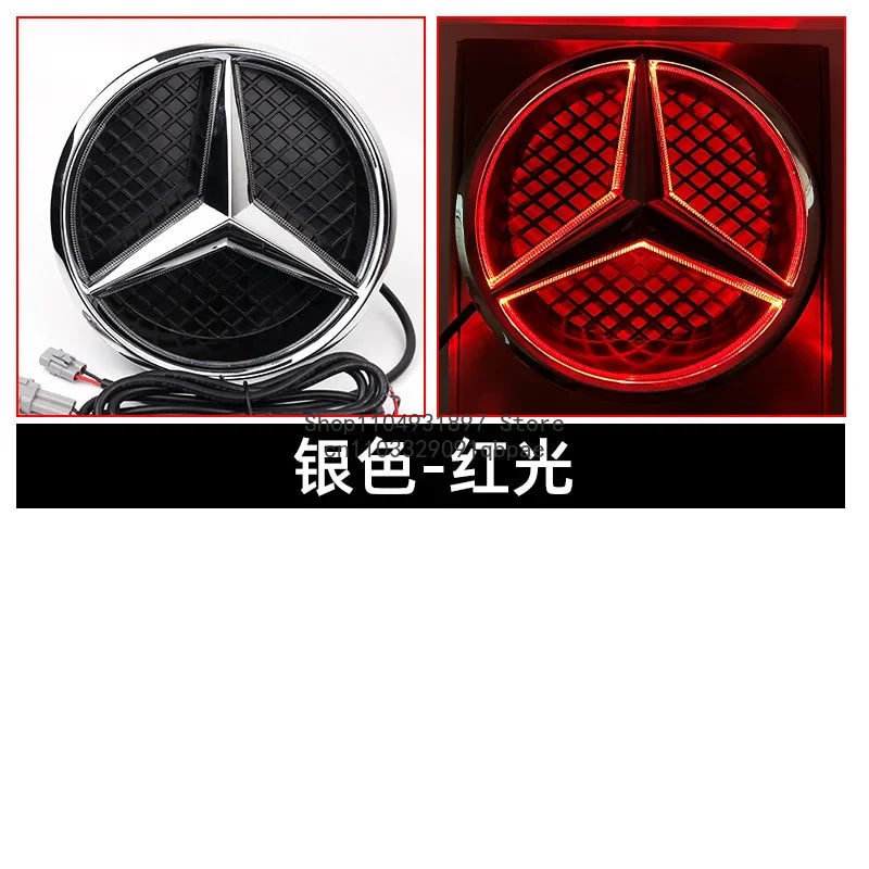Grid LED light Front Grilled Embelm badge For W204 W205 W213 W253 C-Class E-Class GLC C E 180 200 250 300 350 43 63 4MATIC