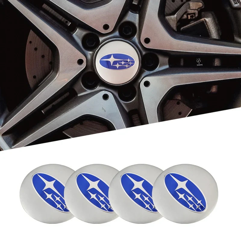 4Pcs Auto Wheel Stickers Car Center Hub Cap Decal For Subaru STI WRX Forester Impreza Legacy Outback XV WAS Ascent Atenza BRZ