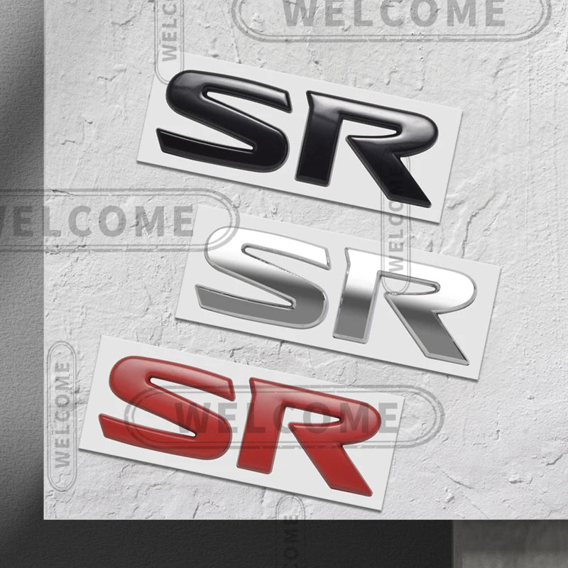3D Metal SR Logo Car Letter Emblem Badge Sticker Trunk Decals For Nissan Altima Kicks Sentra Maxima X-Trail Styling Accessories