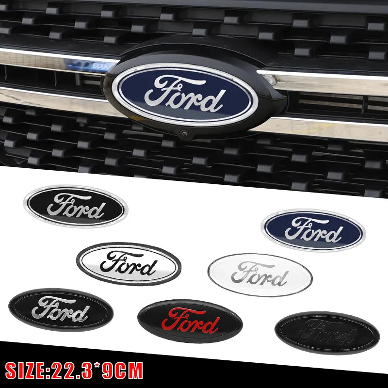22.3X9cm Car Front Grille Emblem Stickers Rear Trunk Decal Replacement Accessories For Ford F150 F250 Edge Escape Transit Fusion