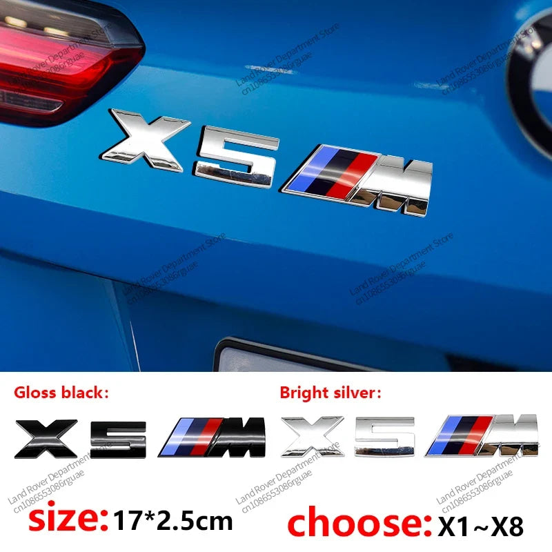 3D ABS For BMW M Logo X1 X2 X3 X4 X5 X6 X7 E84 E83 F39 F48 G01 Car Letter Rear Trunk Bumper Emblem Sticker Decal Badge Styling