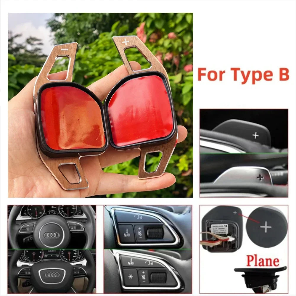 Aluminum Steering Wheel Paddle Shifter Extension for Audi A3 S3 8V A4 S4 A5 S5 B8.5 A6 S6 A7 S7 C7 Q5 Q7 2013 2014 2015 2016