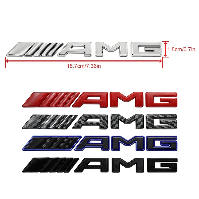 3D ABS Car AMG Logo Badge Rear Trunk Emblem Stickers Decal For Mercedes Benz AMG A B C E G W211 W203 W204 W210 W124 Accessories