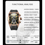 Reef Tiger 316L Stainless Steel Wine Barrel Automatic Watch Fashion Mulitfunction Tourbillon Mechanical Watches for Men RGA3069