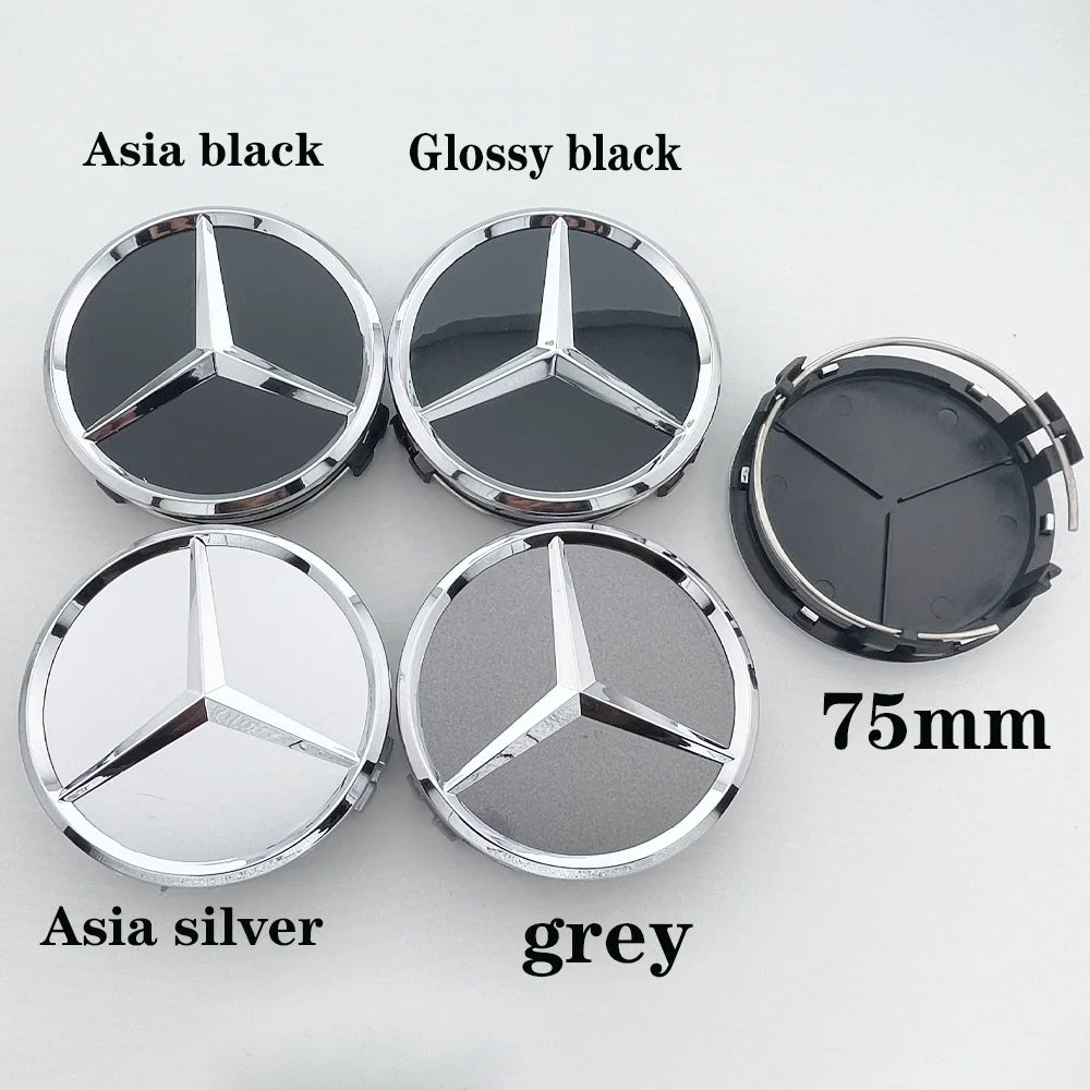 4pcs 75MM Car Styling Wheel hub modification Center Covers Hub Caps For Mercedes Benz B/C/E/S W211 W203 W204 W210 W124 AMG W202