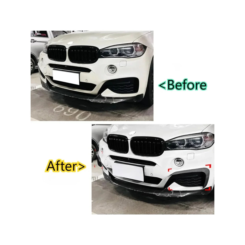 New Performance Gloss Black Front Bumper For BMW X6 F16 M Sport 2015 To 2019 ABS Splitter Lip Spoiler Diffuser By Body Kit