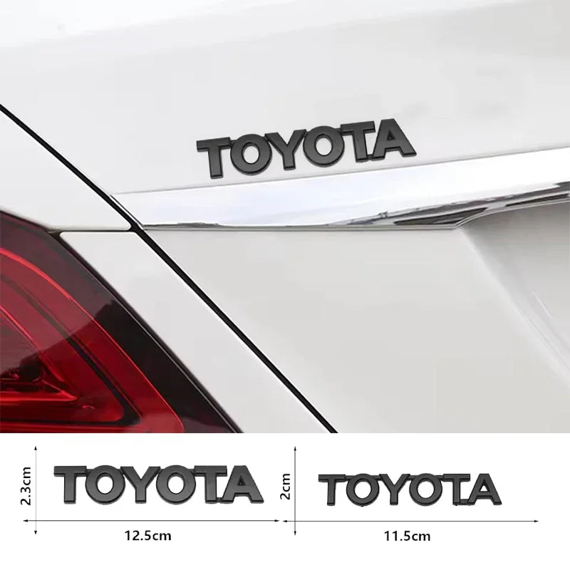3D ABS Glossy Black Silver Letters Trunk Emblem Stickers Car Accessories Modified For Toyota camry chr corolla rav4 Car Sticker