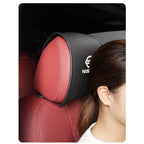 Leather Car Headrest Cover Front Rear Seat Pillow Protective Set For Nissan Sylphy N7 Teana Qashqai Note J10 J11 Navara Juke GTR