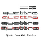 Quattro Emblem 3D ABS Car Front Grille Emblem For Audi A3 A4 A5 A6 A6L A7 A8 Q3 Q5 Q7 S3 S4 S5 RS3 RS4 RS6 Badge Accessories
