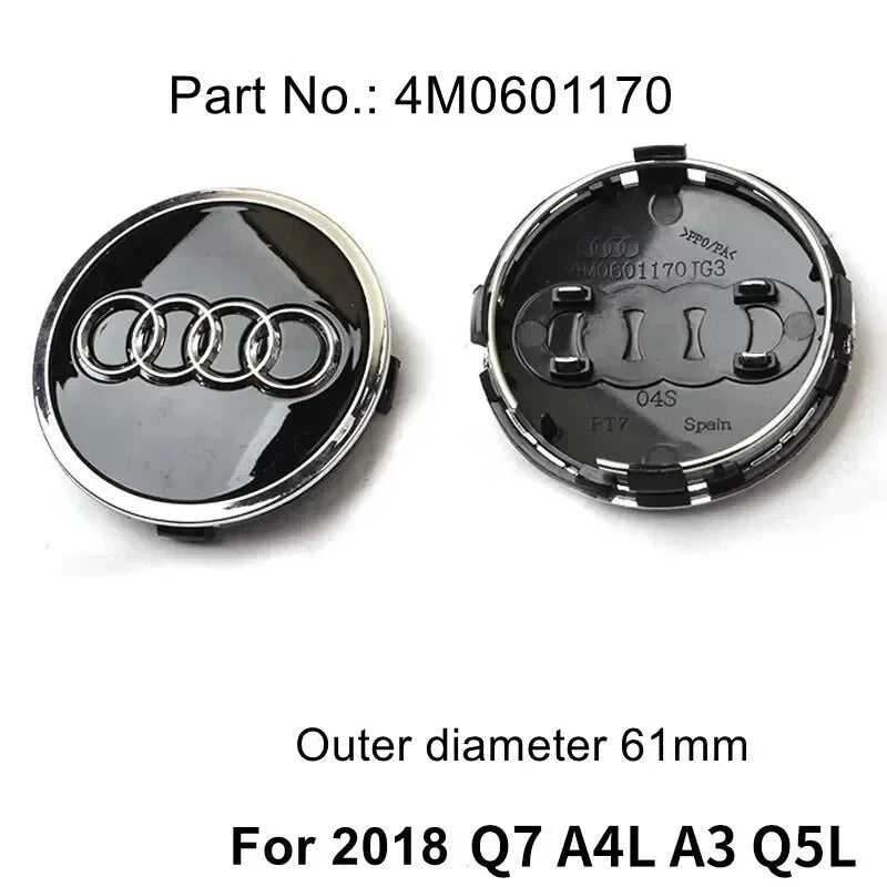 Audi 4pcs 60mm 61mm 68mm 69mm 123mm Car Styling Wheel Center Cap Hub Covers Badge for Audi A3 A4 A5 A6 A7 A8 S4 S6 Sticker