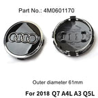 Audi 4pcs 60mm 61mm 68mm 69mm 123mm Car Styling Wheel Center Cap Hub Covers Badge for Audi A3 A4 A5 A6 A7 A8 S4 S6 Sticker