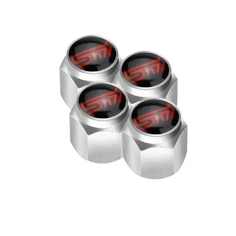 Car Wheel Tire Valve Stem Caps Air Cover with Wrench for Subaru Forester Ascent BRZ STI Exiga Legacy Outback Tribeca WRC WRX XV