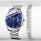 Reloj de pulsera de cuarzo con calendario de lujo de acero inoxidable a la moda para hombre, relojes de negocios para hombre, reloj Montre Homme