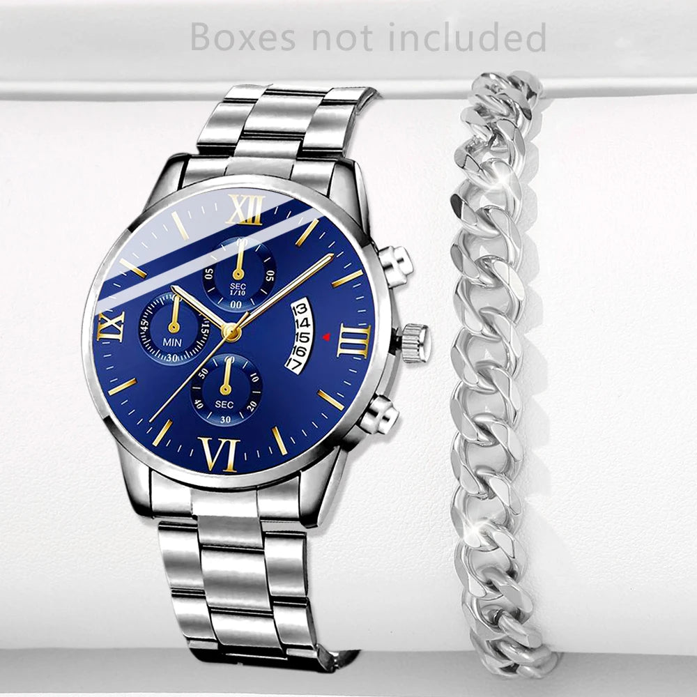 Reloj de pulsera de cuarzo con calendario de lujo de acero inoxidable a la moda para hombre, relojes de negocios para hombre, reloj Montre Homme