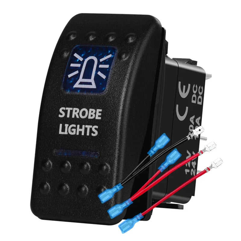 12v/24v Blue Led Light 5 Pin On Off SPST Rocker Switch 7 Pin On Off On ARB Carling Style Car Boat Waterproof Push Switch