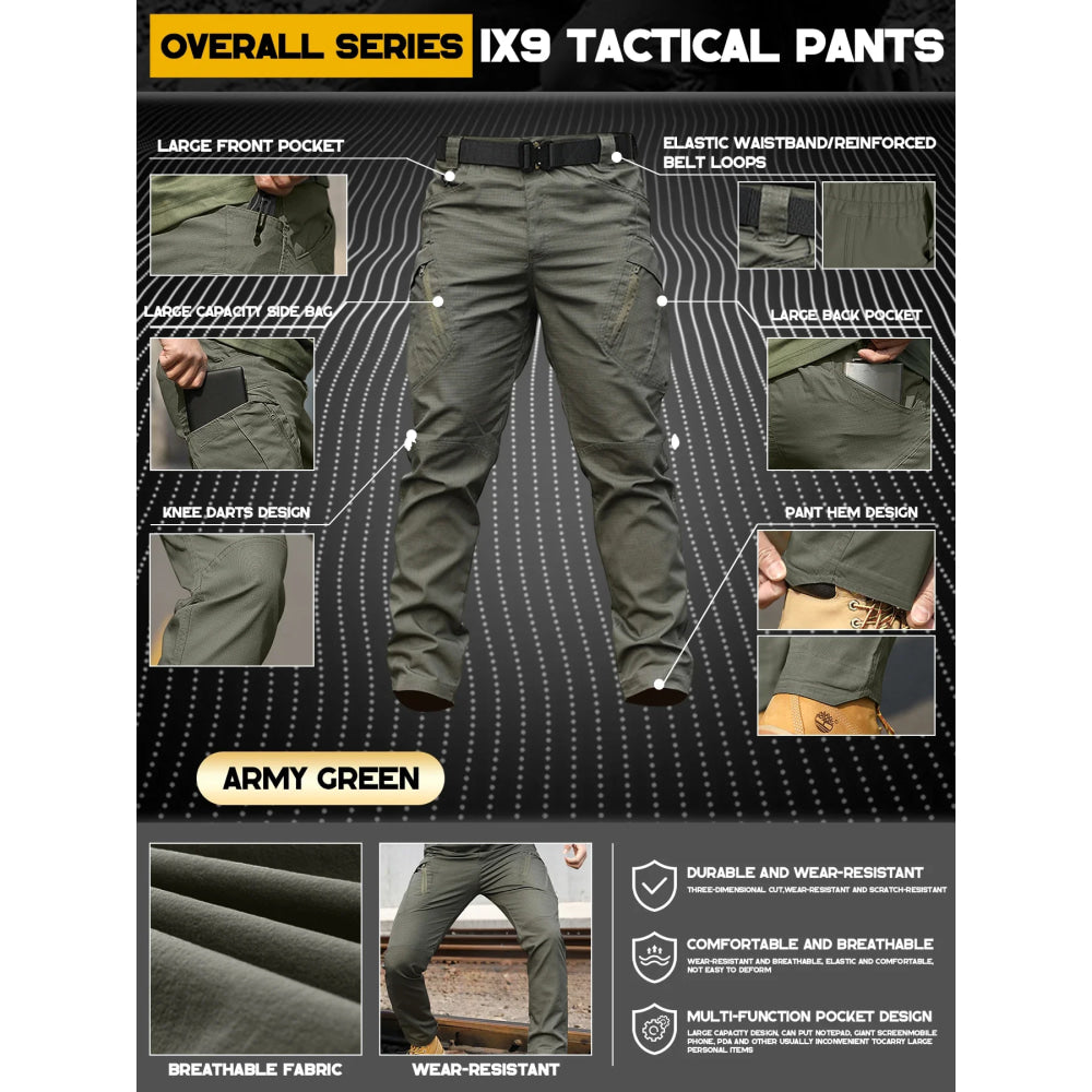 Tactical Work Pants Series New Men's IX9 Tactical Pants Multi-Pocket Large Capacity Training Pants Commuter Pants Wear-resistant