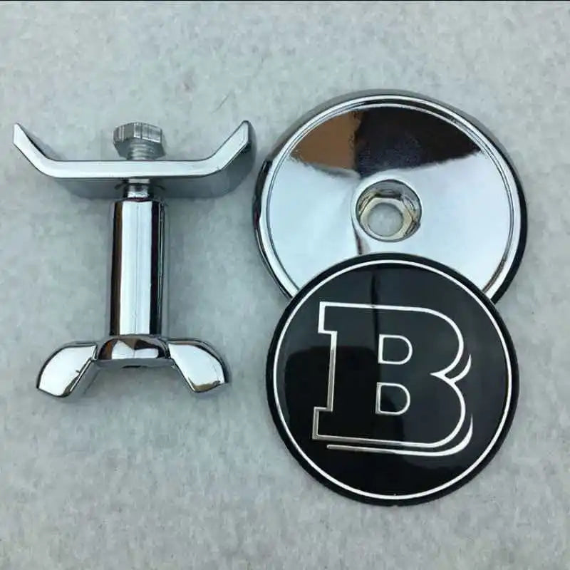 1pcs Metal 45mm Car Front Emblem Badge Modified Bonnet Chrome Hood Cover For Mercedes BenzW203 W204 C E S Class W210 W211 W220