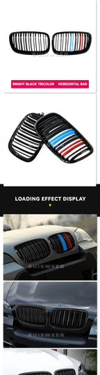1 Pair Front GrillesFor BMW X5/X6 E70 E71 2008-2014 Gloss Matte Black Kidney Grill Carbon Fiber Replacement Front Bumper Grilles