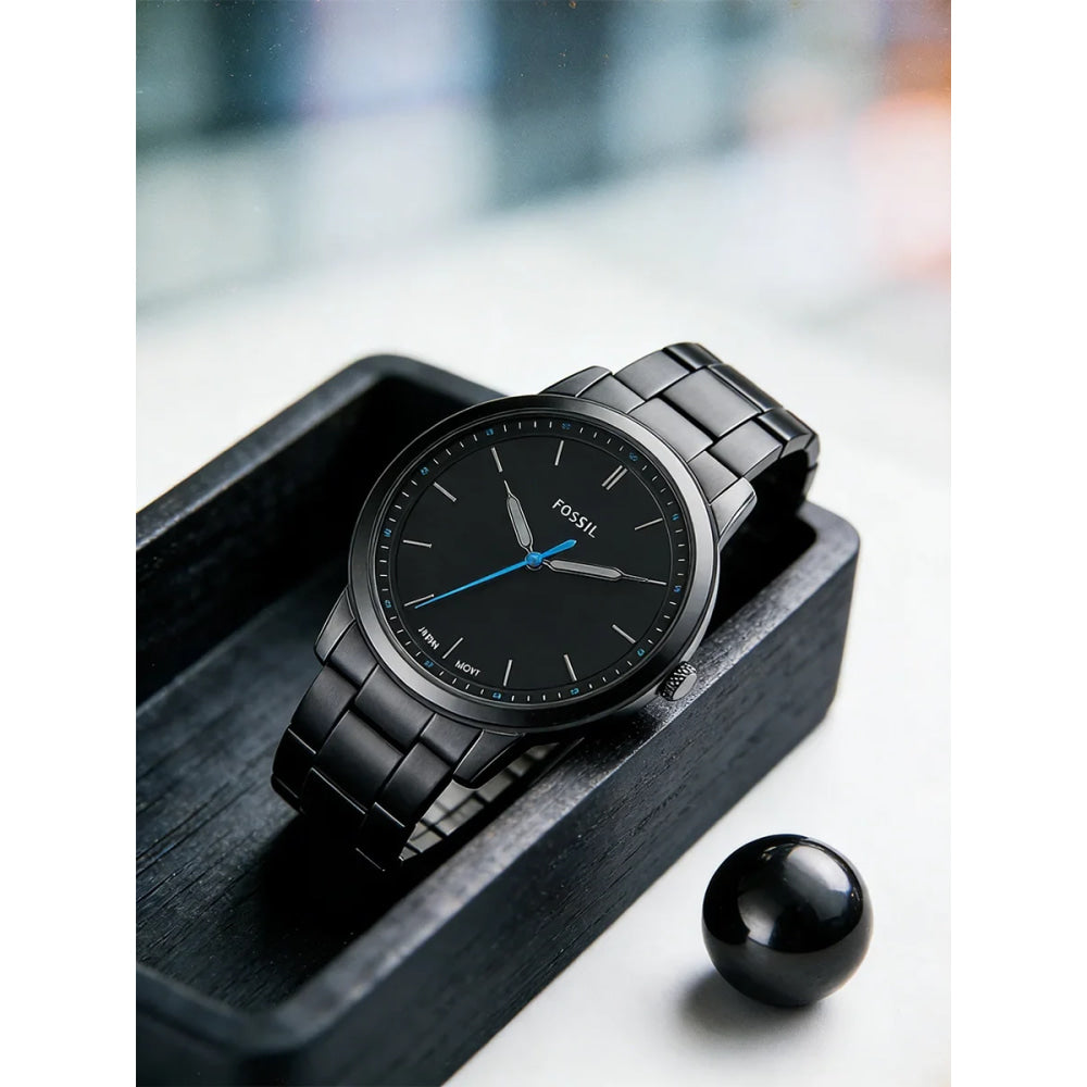 Fossil Minimalist Men's Quartz Watch Ultra Thin Black Stainless Steel Business Luxury Waterproof Wristwatch FS5308