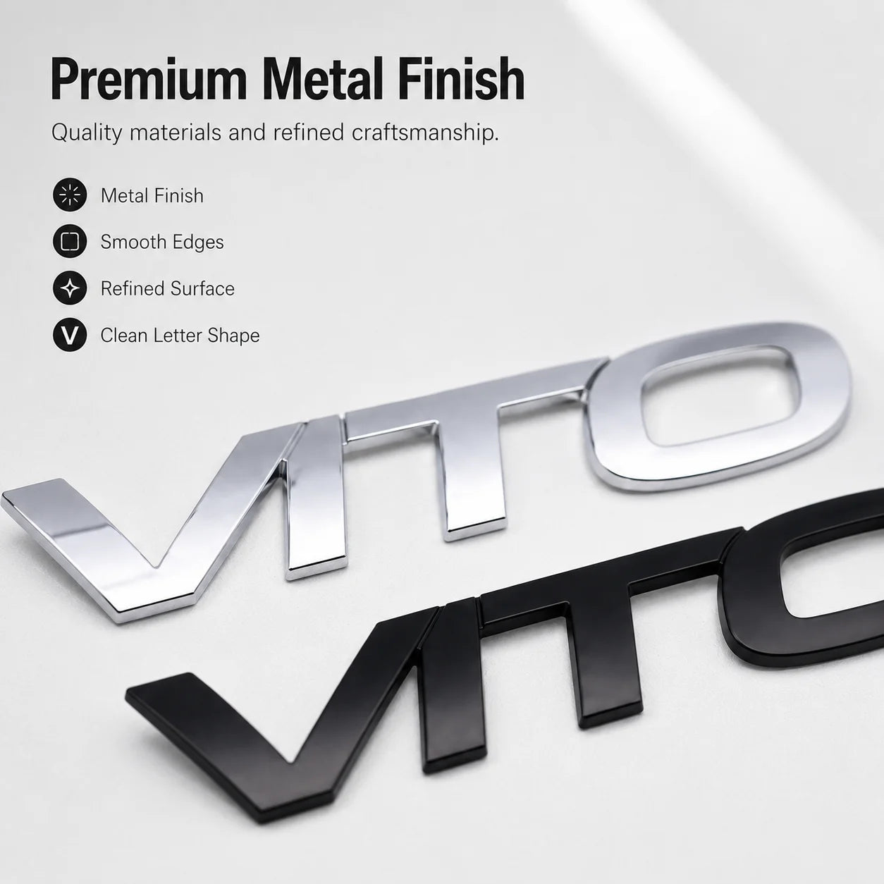 For Fujian Benz Mercedes Benz VITO 3D Metal Rear Trunk Emblem Badge Sticker Tailgate Body Letter Logo Decal Trim Car Accessory