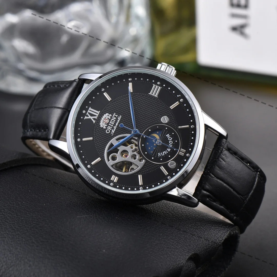Orient Sport Sun, Moon, and Stars Skeleton Mechanical Men's Watch Full Function World Time