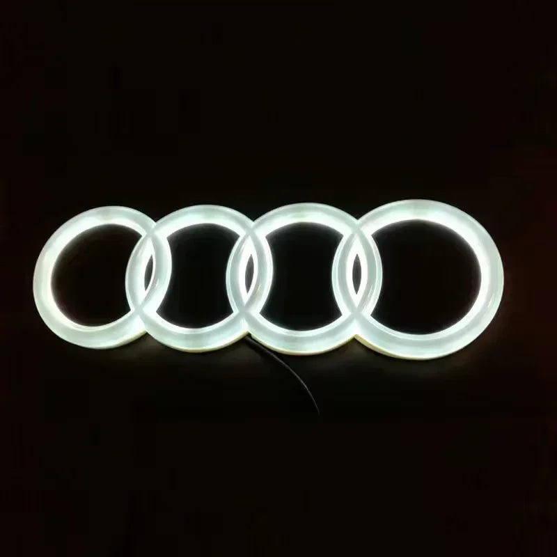 AUDI 4D Refitted LED Lamp Car Front Grill 4Ring Logo Light For A3 A4 A5 A6 A7 A8 S3 S4 S5 S6 S7 Q3 Q5 Q7 Decoration Accessories